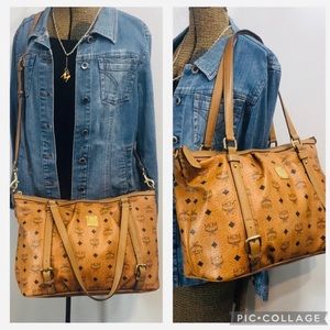MCM - Cognac 2-Way Zip Tote Crossbody